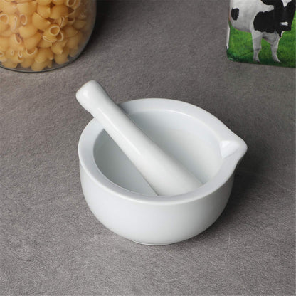 LEETOYI Small Ceramic Mortar Pestle Set, Herb Grinder Pill Crusher 3.3-inch