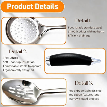 Eryzca Slotted Spoons for Straining, Stainless Steel Spider Strainer
