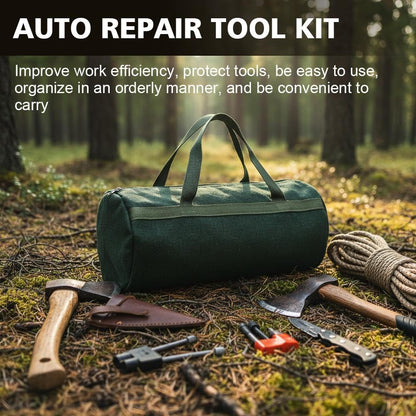 Grill Accessory Storage Bag, Extra Thick Canvas Grills Utensil Storage Bag, Double Zipper Grill Tool Storages Bags, BBQ Tool Storages Bags Carry Bages for Camping Hiking Barbecue, Dark Green