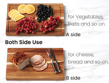 Fibogollo Acacia Wood Cutting Boards for Kitchen(Set of 3),Wooden Chopping Boards Set with Juice Groove,Serving Board with Holder,Butcher Block for Meat,Vegetables,Fruit