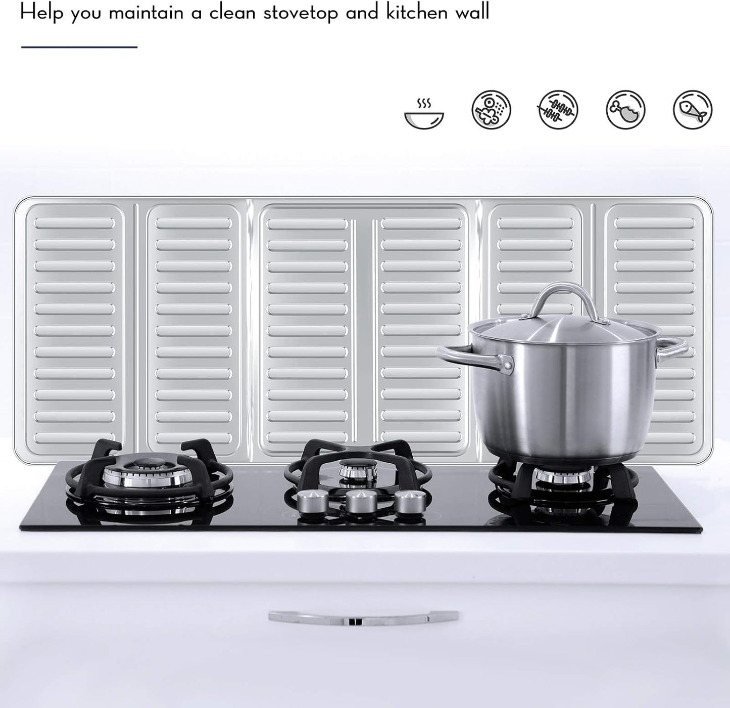 2 Pieces Splatter Guards for Frying Stove Splatter Guard Anti Oil Barrier Nonstick Aluminum Oil Shield Guard for Kitchen Cooking Guard