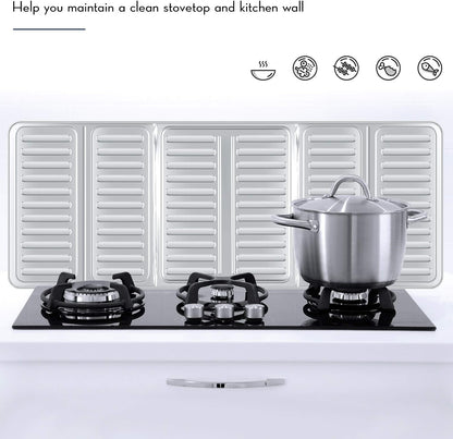 2 Pieces Splatter Guards for Frying Stove Splatter Guard Anti Oil Barrier Nonstick Aluminum Oil Shield Guard for Kitchen Cooking Guard