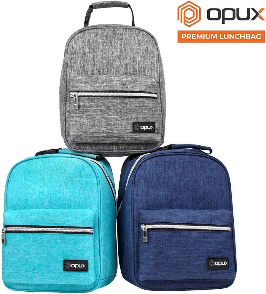 opux Lunch Box for Girls Boys Kids, Insulated Leakproof Lunch Bag, Reusable Teen Lunch Boxes for School, Medium Large lunchbox for Women Men Adult for Work with Front Back Pocket (Purple)