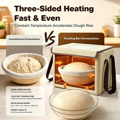 Folding Bread Proofing Box, 3-Sided Heating Dough Proofer for Home Baking