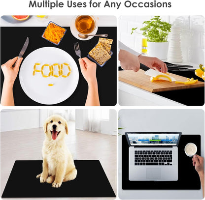Extra Large Silicone Mats for Kitchen Counter, 27.6'' x 19.7'' Nonskid Silicone Placemats for Kids, Nonstick Purple Silicone Mat for Baking Crafts, Silicone Dab Mat Heat Resistant, 1Pack - Colors B