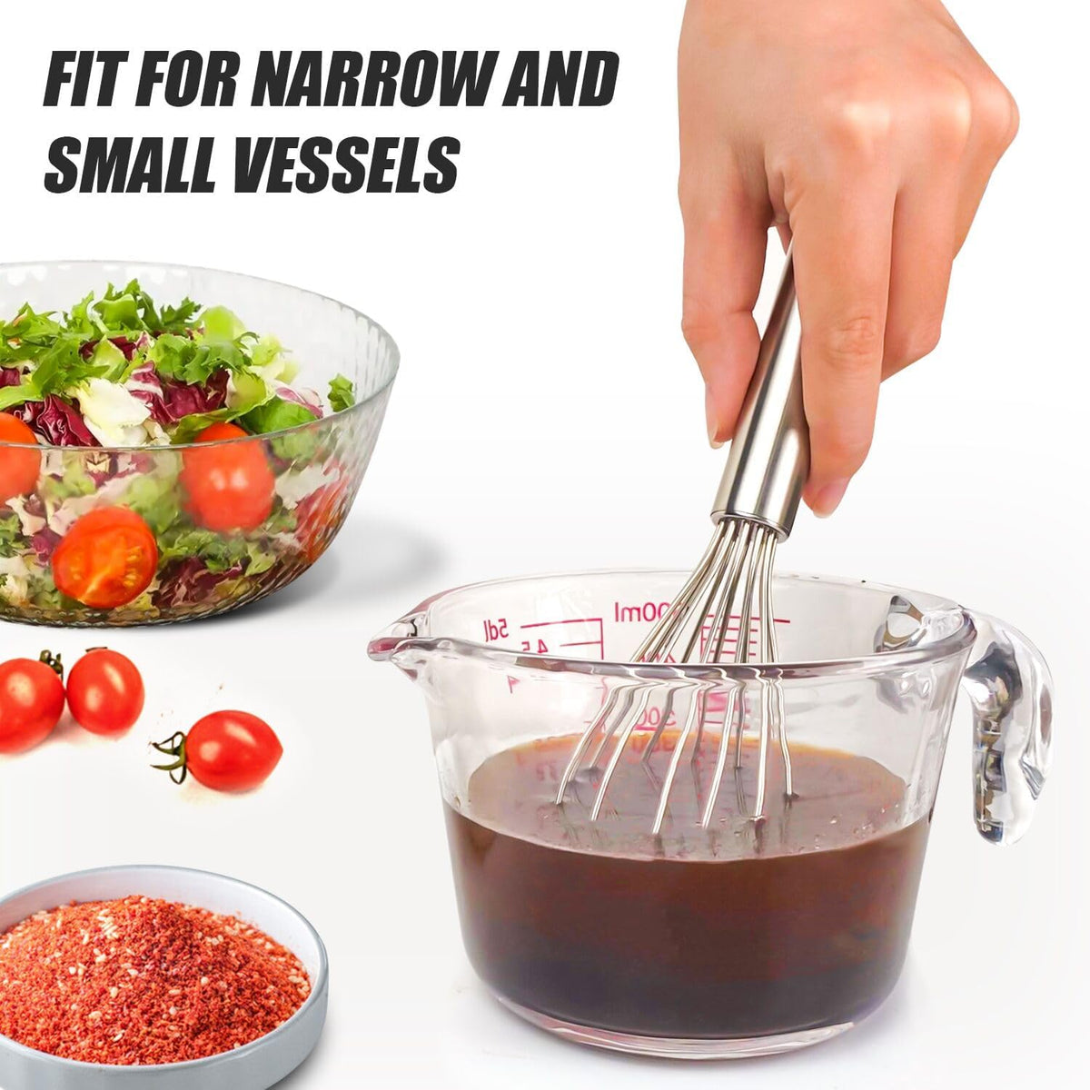 Walfos Whisk,304 Stainless Steel whisk,No-Rust 7+9+11inch Whisks for cooking Nice for Blending,Whisking,Beating.Heat resistant 600°F Dishwasher Safe. Heavy duty kitchen whisk.SILVER
