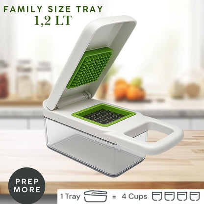 Vegetable Chopper & Mandoline Slicer – 14-in-1 Food Chopper, Vegetable Cutter, Dicer & Kitchen Slicer with 8 Stainless Steel Blades, Onion Chopper, Non-Slip Base & Safety Hand Guard by Zôco Smart