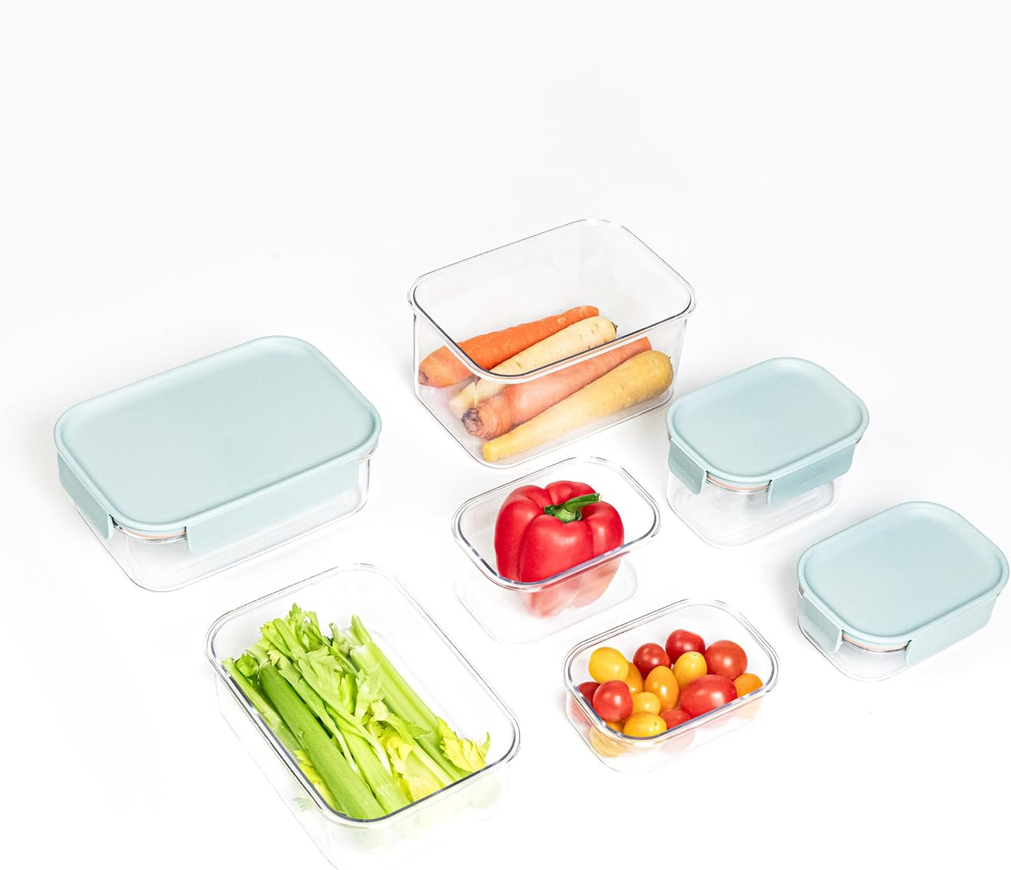 LocknLock LBF404RS5N Bisfree Modular Plus Food Storage Containers for Lunch, Meal Prep, Stackable, BPA-Free, Leakproof, Microwave, Dishwasher, Freezer-Safe, 10 Pieces, 5 Boxes and 5 Lids, Navy, 910ml