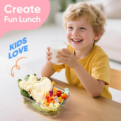 Uncrustable Sandwich Cutter, Sandwich Cutters for Kids Lunch, 43 Pcs Kids Sandwich Cutter and Sealer Set with Storage Case, Crustless Sandwich Cutters Shapes for Girl Boy Lunch & Bento Box Accessories