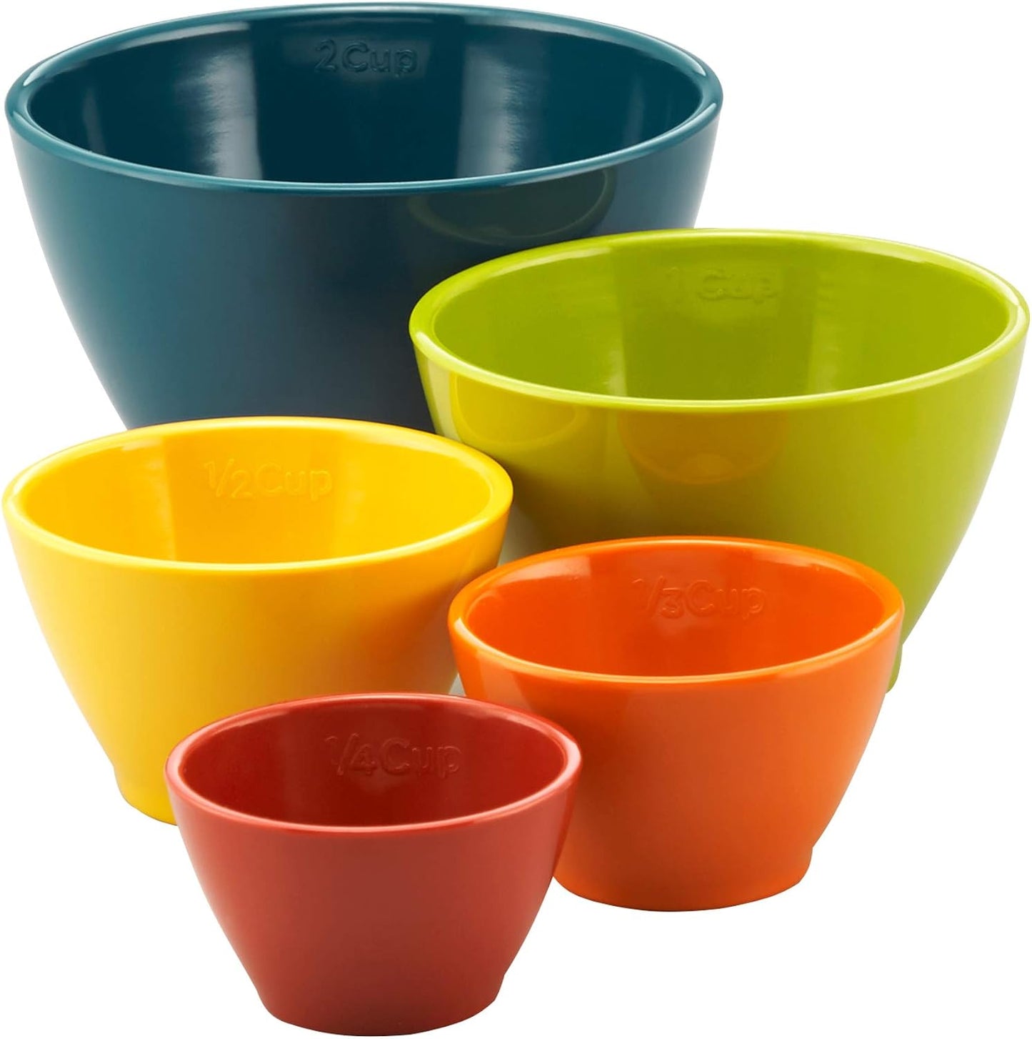 Rachael Ray Tools and Gadgets Nesting/Stackable Measuring Cups Set, 6 Piece - Assorted Colors