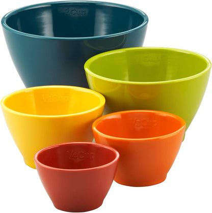 Rachael Ray Tools and Gadgets Nesting/Stackable Measuring Cups Set, 6 Piece - Assorted Colors