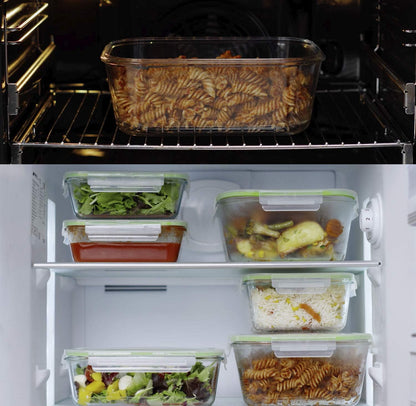 X-LARGE Glass Food Storage Containers with Lids Baking Dish Set Glass Storage Containers with Locking Lid Set 3-120 oz/70 oz/35 oz - Large Meal Prep Storing Serving Food Leakproof Ovensafe