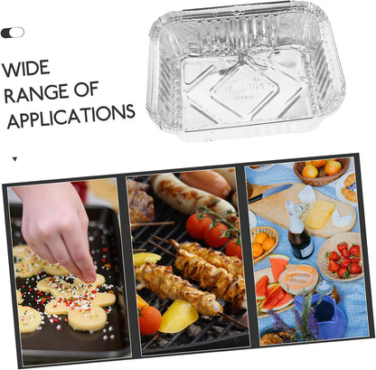 PRETYZOOM 30pcs Aluminium Foil Barbecue Food Containers for Cooking Baking and Meal Prep Versatile Disposable Pans for Grilling Picnics and Parties Capacity