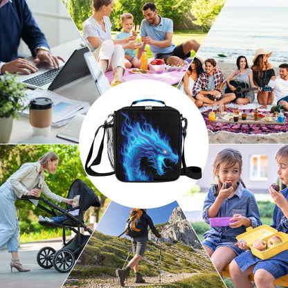 cfpolar Skull Skateboard Lunch Box for Boys Girls, Insulated Lunch Bags for Kids Reusable Mini Cooler Lunch Tote Lunchbox Thermal Meal Tote Kit with Shoulder Strap for Work School Picnic