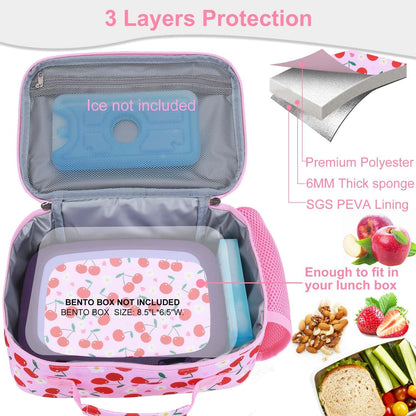 RHCPFOVR Kids Lunch Bag - Insulated Lunch Box for Boys Girls,Washable Lunch Bag and Reusable Toddler Leak-proof Lunchbox for School and Daycare - Colors B