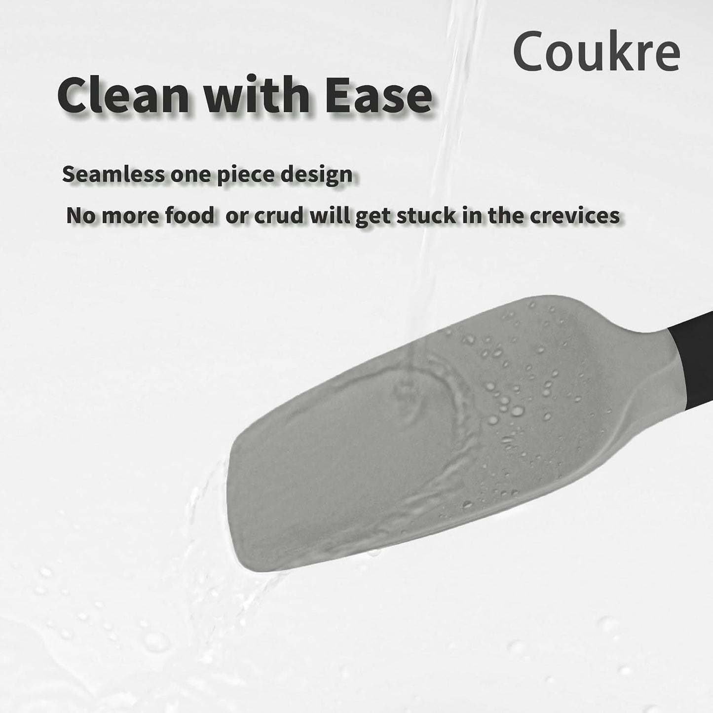 Coukre Silicone Spatula Set of 5,High Temperature Resistant, Food Grade Silicone, Dishwasher Safe, for Baking, Cooking (Aqua Green)