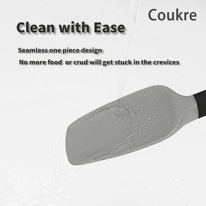 Coukre Silicone Spatula Set of 5,High Temperature Resistant, Food Grade Silicone, Dishwasher Safe, for Baking, Cooking (Aqua Green)