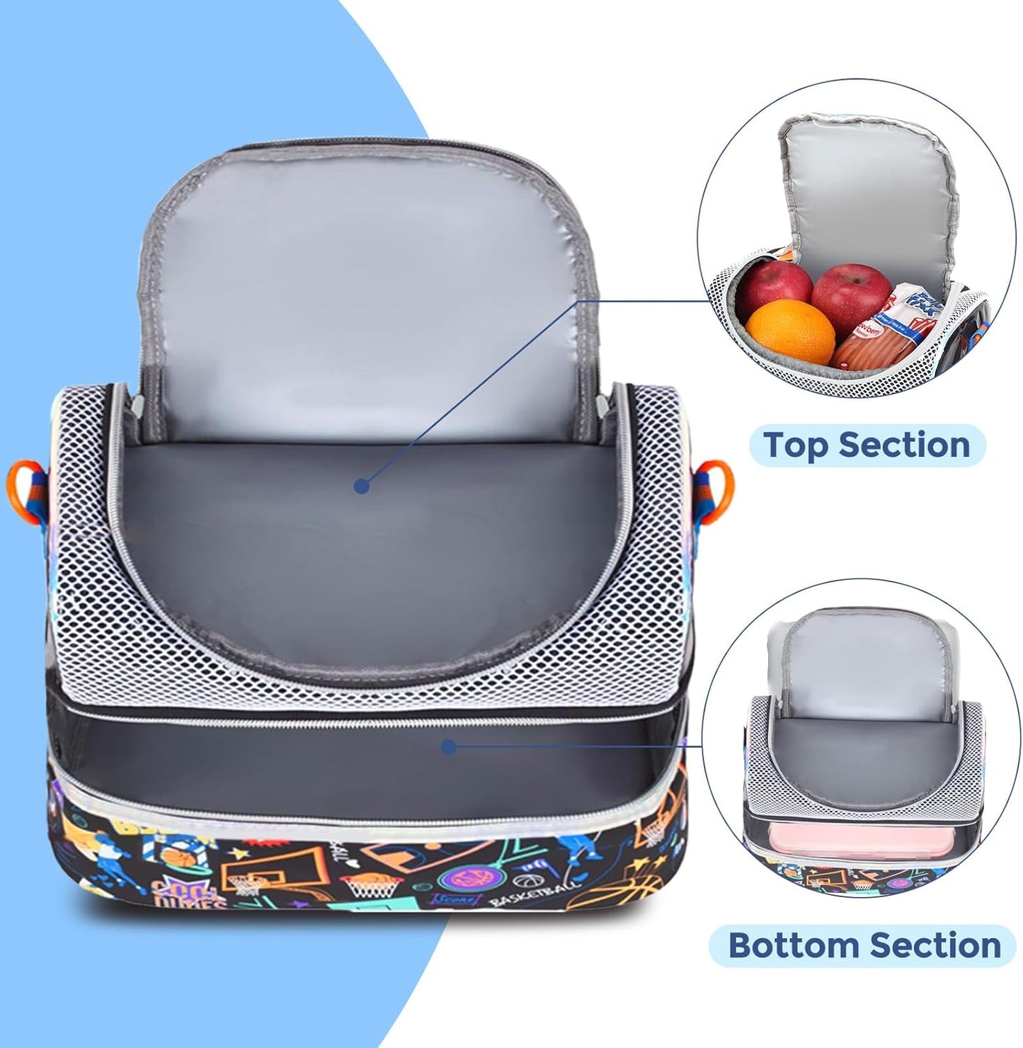 RLGPBON Lunch Bag Kids,Boys Lunch Box,Space Lunch Bag Toddler Teen Boys,School Daycare Cute Travel bags