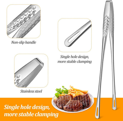 Kifmurase 20Pcs 11 Inches Kitchen Tweezers, Stainless Steel Korean BBQ Grill Tongs, Japanese Barbecue Tongs for Cooking, Cooking Clamp Tools for Grilling, Fish, Salad, Steak, Barbecue