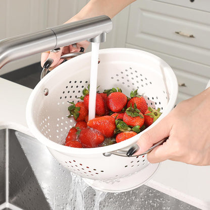 Rorence Powder Coated Steel Colanders: 1.5 Quart 3 Quart & 5 Quart Set of 3 - White
