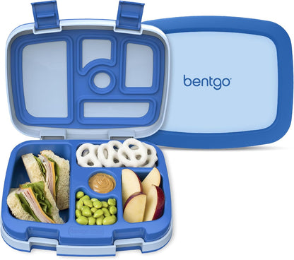 Bentgo Kids Bento-Style 5-Compartment Leak-Proof Lunch Box - Ideal Portion Sizes for Ages 3 to 7 - Durable, Drop-Proof, Dishwasher Safe, PFAS & BPA-Free & Made with Food-Safe Materials (Purple)