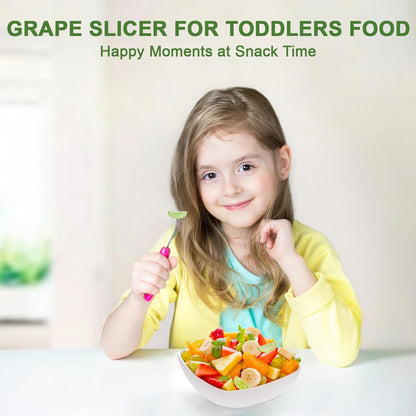 Luvan Grape Cutter for Toddlers, Grape Slicer Tool, Grape Tomato Cherry Strawberry Cutter Tools Into 4 Pieces for Vegetable Fruit Salad, Stainless Steel Quarter Grape Slicer Kitchen Gadget