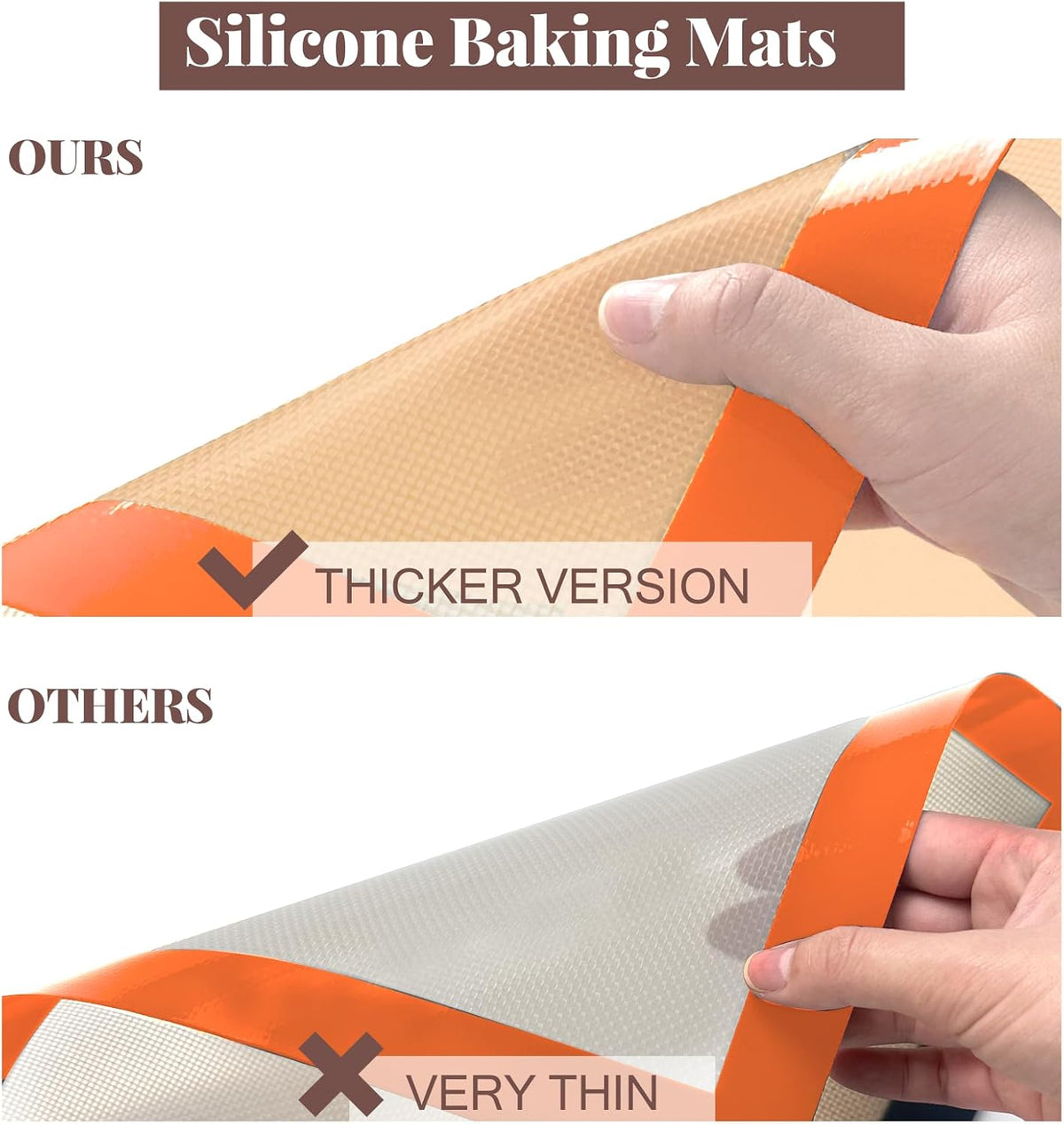 Koolstuffs Silicone Baking Mat, Nonstick and Reusable, 3 Pack
