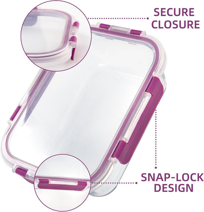 C CREST Airtight Food Storage Glass Containers with Locking Lids- 5 Large (32oz) and 5 Small (12oz), Leak-proof