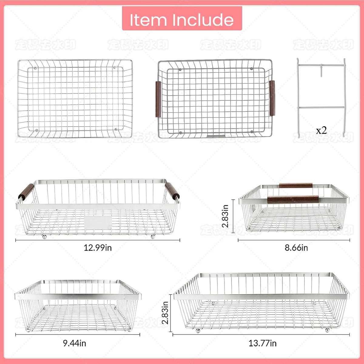 2-Tier Stackable Wire Basket with 2 Banana Hooks, Pantry Organizer for Kitchen Countertops, Cabinets & Under-Sink Spaces; Ideal for Storing Snacks, Fruits, Veggies, Onions, Potatoes, & More,Black