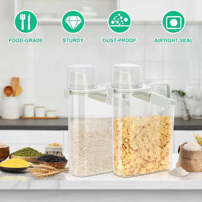 TBMax 2 Pack Airtight Rice Container 5 Lbs +10 Lbs, Cereal Container Oatmeal Storage with Easy-pouring Spout & Handy Cup for Flour Grain Beans, Pet Dog Cat Bird Food Storage Dispenser -Pink