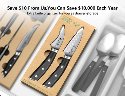 CoquusAid 5 inch Kitchen Utility Knife, Serrated Blade Tomato Knife