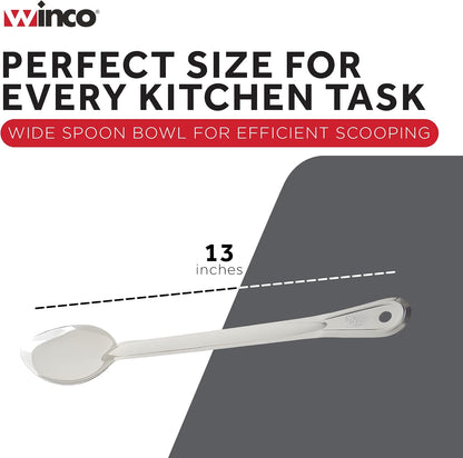 Winco BSOT-13 Solid Stainless Steel Basting Spoon, 13-Inch,Medium