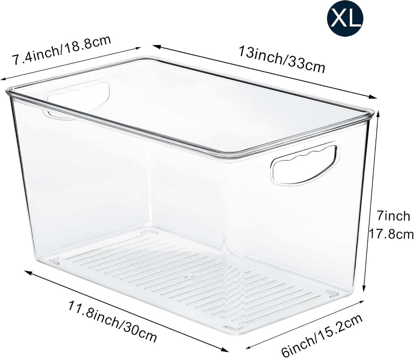 theaoo Clear Storage Bins with Lids Stackable - Large Plastic Containers for Pantry Organization and Storage - Perfect for kitchen,Fridge,Laundry Room,Bathroom,Garage,Closet,Cabinet Organizer - 8 Pack