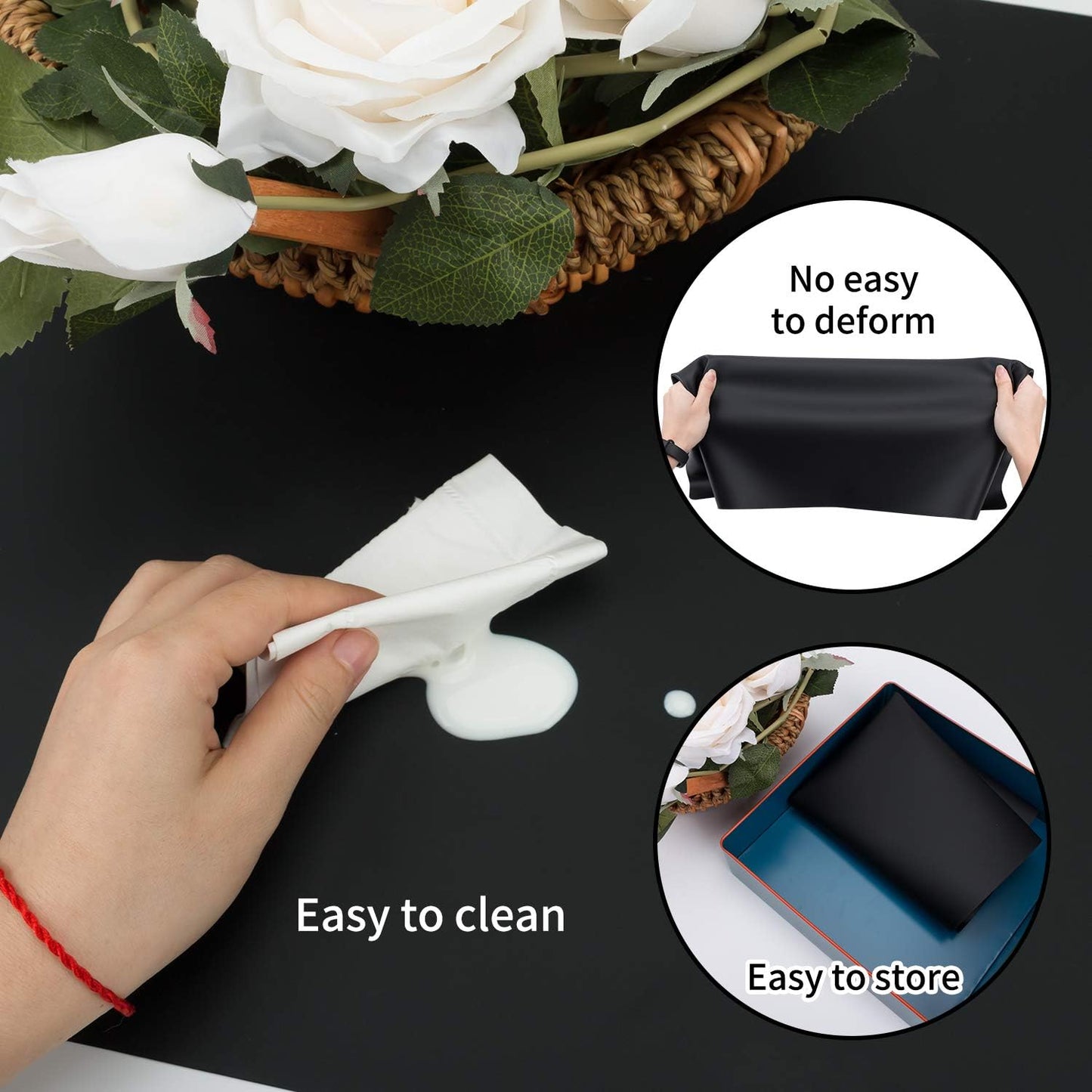 Extra Large Silicone Mats for Kitchen Counter, 27.6'' x 19.7'' Nonskid Silicone Placemats for Kids, Nonstick Purple Silicone Mat for Baking Crafts, Silicone Dab Mat Heat Resistant, 1Pack - Colors B