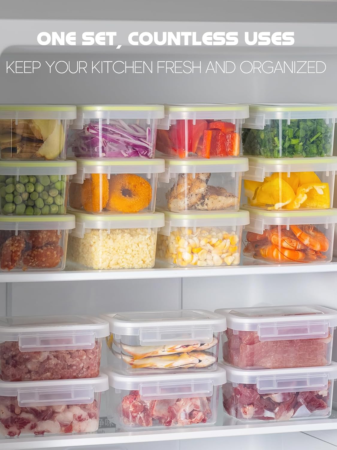 LivLab Mker 20 PCS Food Storage Containers with Lids - Reusable Meal Prep Containers Bpa-Free Freezer Lunch Boxes for Leftovers, Snack, Fruits, Salad - 10Sets | 20 fl oz | 2.5 Cups