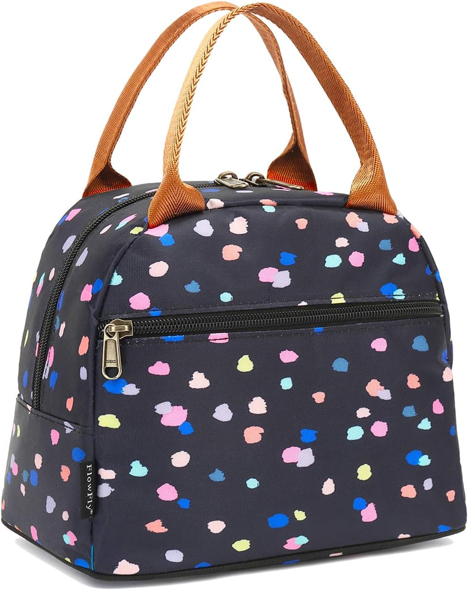 FlowFly Insulated Lunch Cooler Bag - Tote Bag Organizer for Women/Men, Black - Colors A