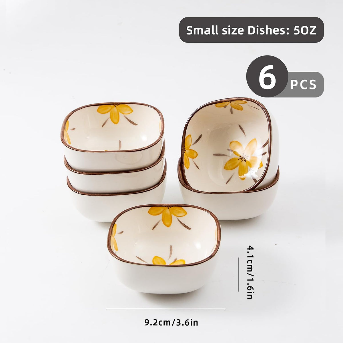 Small Ceramic Dipping Bowls, 5OZ, Blue Ocean, Set of 6