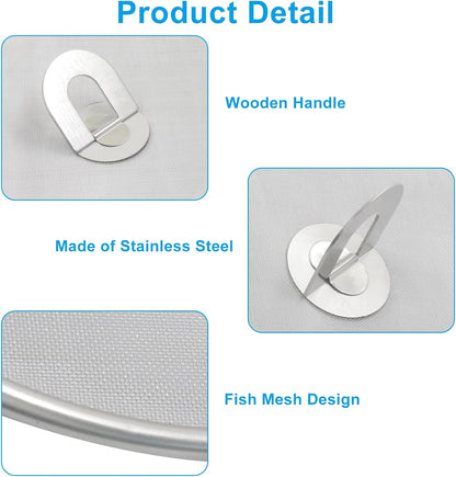 2Pcs 10" & 13" Stainless Steel Splatter Screen Splatter Guard, Ultra Fine Mesh Cooking Protector for Frying Cooking/Kitchen Use