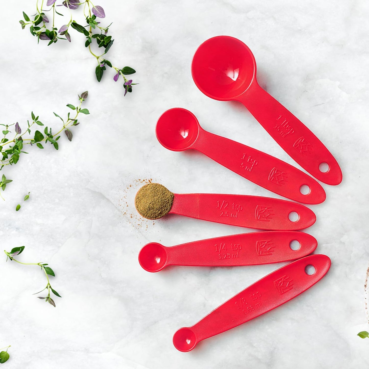 King Arthur Baking Company Spice Measuring Spoons, 18/8 Stainless Steel, 7-Piece Set, Precision Measures, For Baking And Cooking