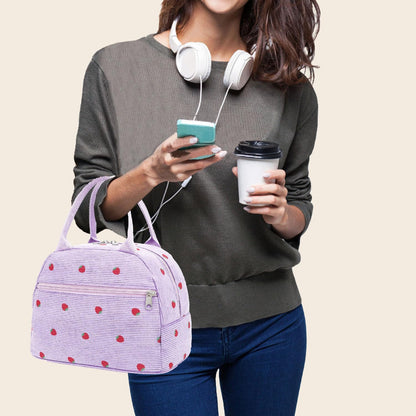 GYEUKHAM Lunch Bag Women, Lunch Box for Adult Men Kids Girls, Small Cute Lunchbox Tote Large Capacity Insulated Lunch Container Cooler for Work School Picnic Travel, Black White Stripes