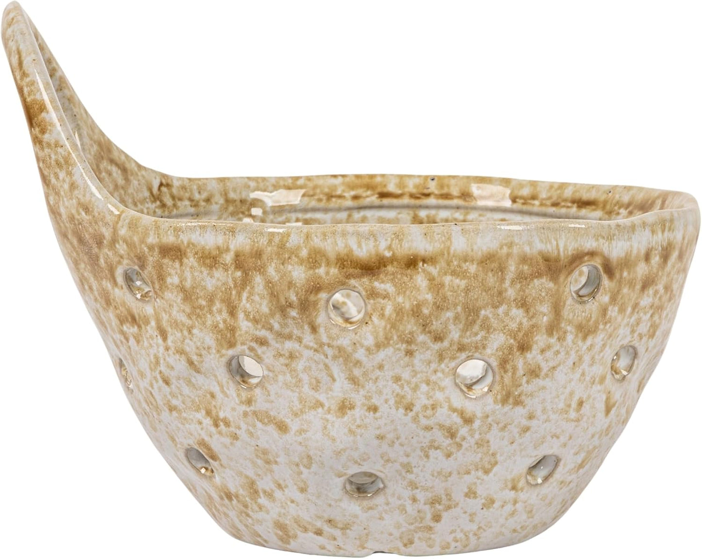 Creative Co-Op Stoneware Colanders with Handles, Set of 2