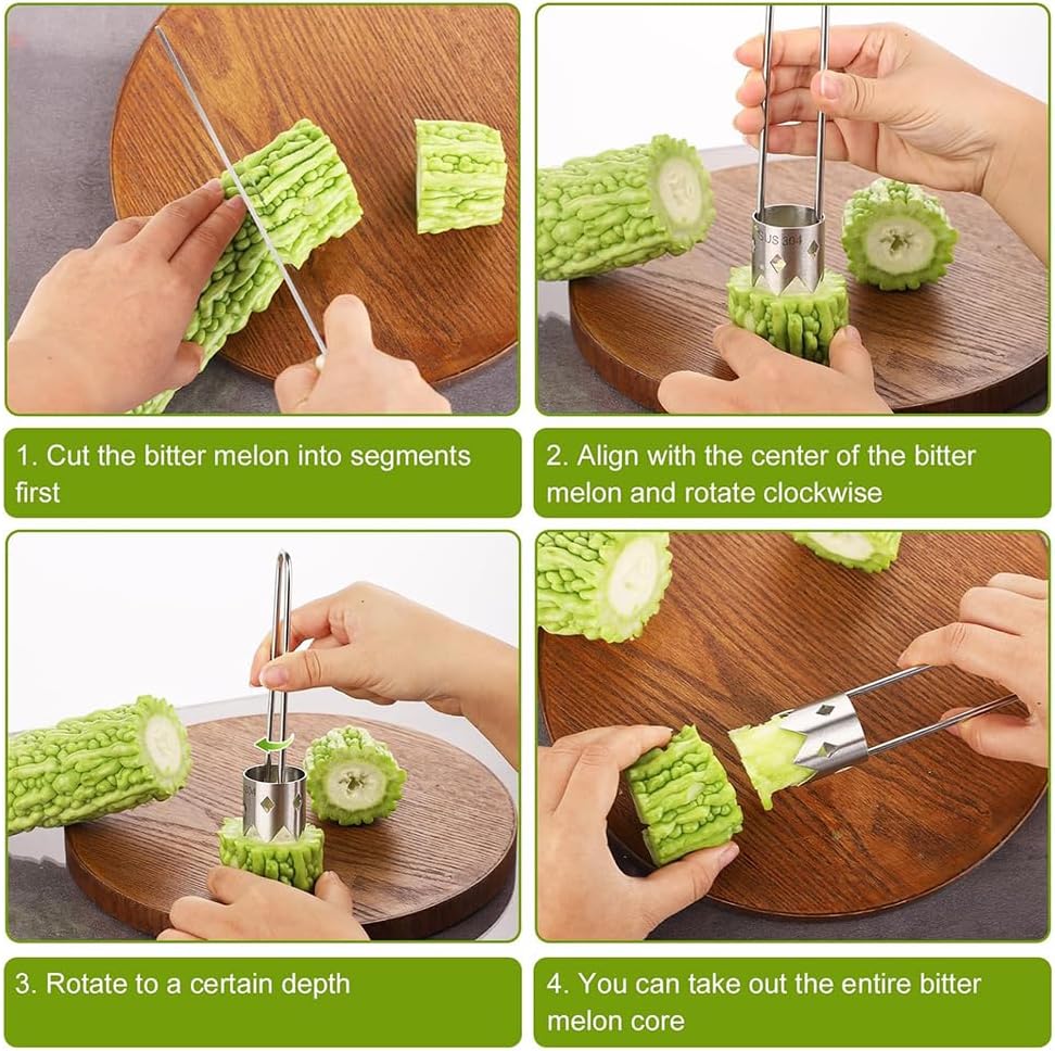Fruit and Vegetable Corer Tool, Red Bell Pepper Seed Corer