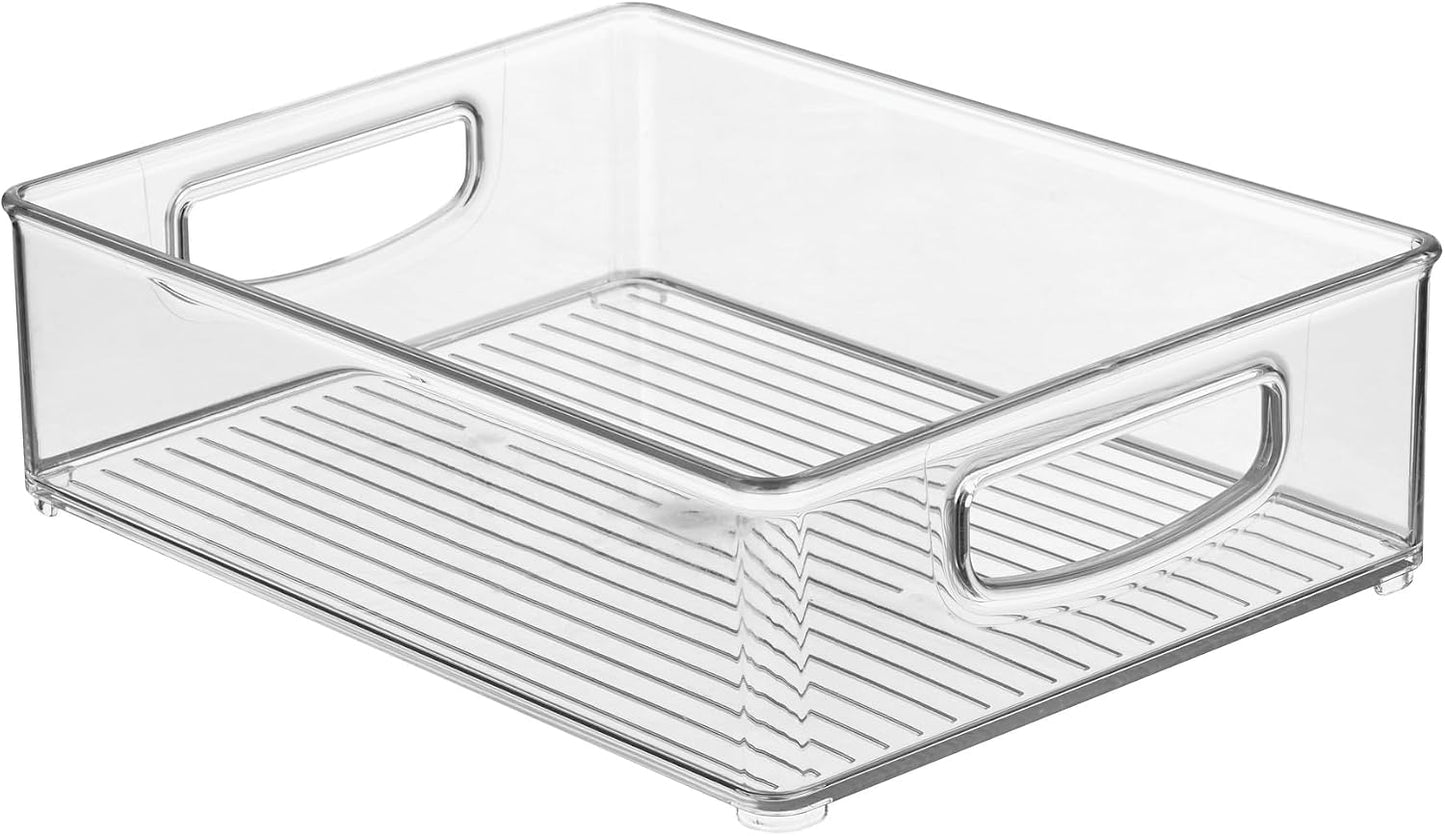 iDesign Stackable Pantry Bin, Clear | Kitchen Cabinets, Fridge or Freezer Storage, Made in USA
