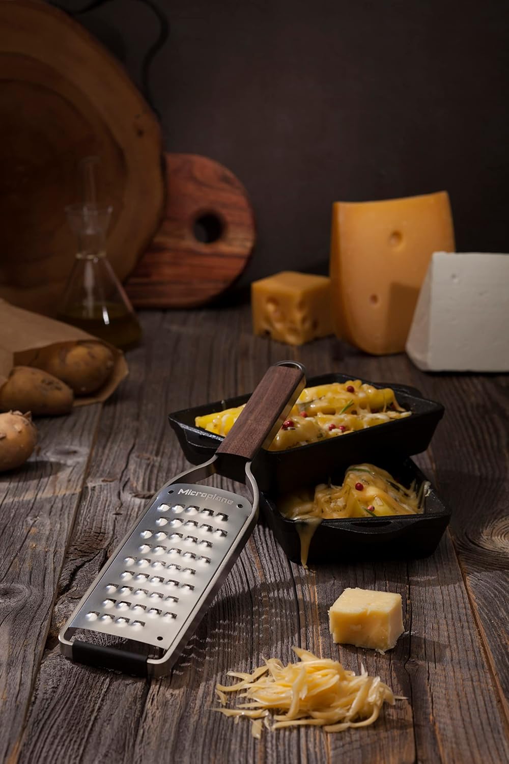 Microplane Master Series Wood Handle Stainless Steel Frame Extra Coarse Blade Cheese Grater