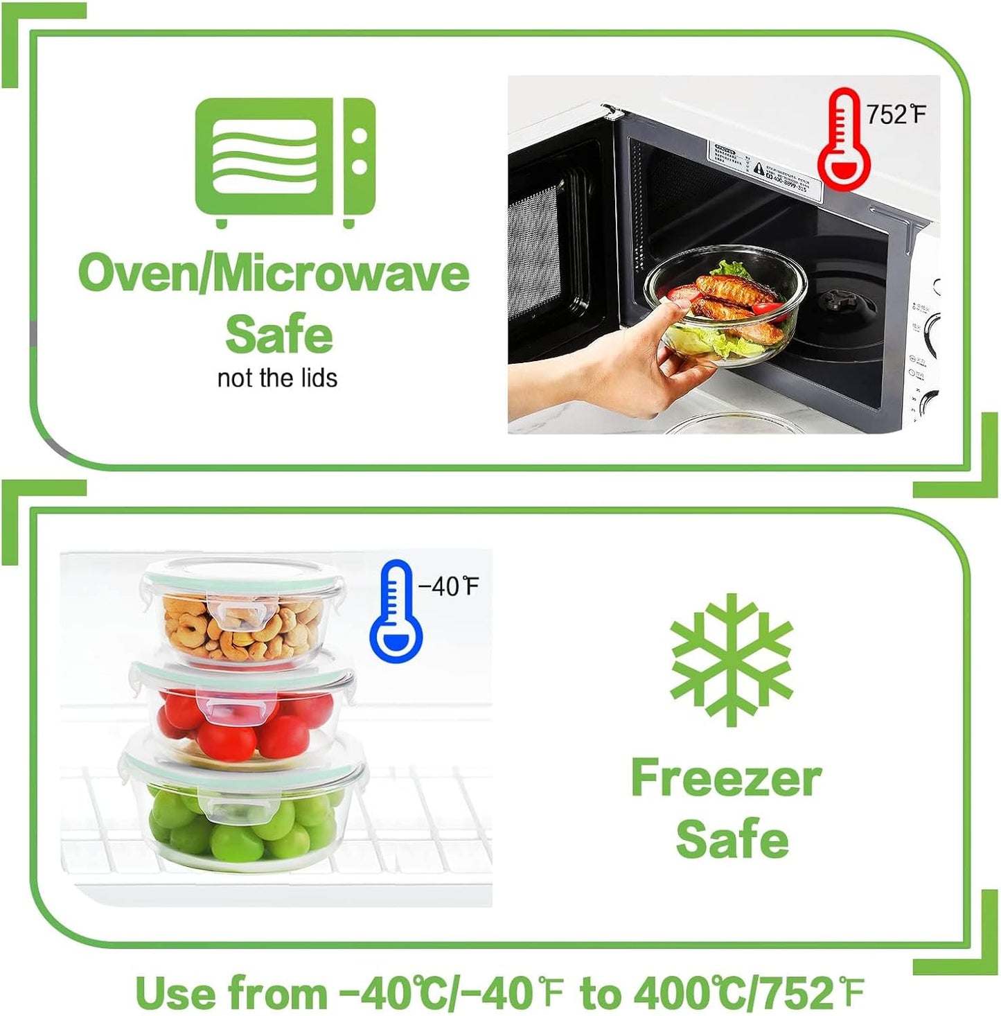 TYKOON AISOON 16 Pcs (pack of 8) Glass Food Storage Containers with Lids, Meal Prep Containers,Leak Proof, Dishwasher Safe Glass Food,Oven/Microwave/Freezer Safe((8 Lids & 8 Containers)