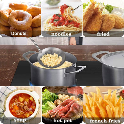Spider Strainer Skimmer, Swify Stainless Steel Asian Strainer Ladle Frying Spoon with Handle for Kitchen Deep Fryer, Pasta, Spaghetti, Noodle, 5.5 Inch