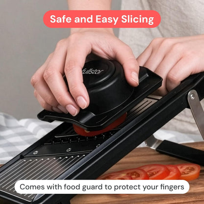 Fullstar 2 in 1 Stainless Steel Mandoline - Adjustable Thickness (1-4mm) - Vegetable Slicer with Julienne Blade for Potatoes, Fruits, Vegetables and Cheese, Food Prep Cutter for Easy Meal Prep