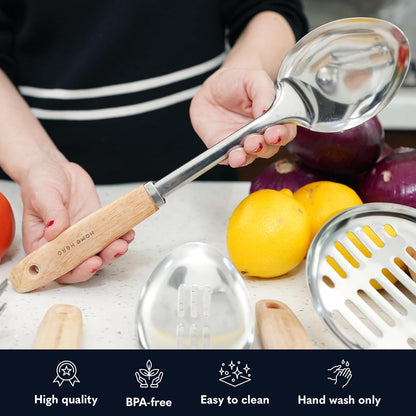 Home Hero Silicone Kitchen Utensils Set - Heat Resistant Non-Scratch Cooking Utensils - Ergonomic Silicone Spatula Set - Dishwasher Safe Kitchen Tools - 26 Piece, Stone