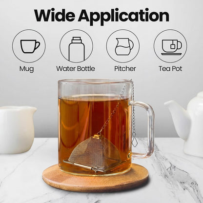 Zopeal Tea Infuser Stainless Steel Strainer with Chain, Medium