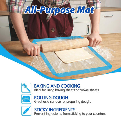 UBeesize Oversize Silicone Baking Mat, 23.6x31.5 Inch Non Stick Pastry Mat with Measurements, XXL Large Nonslip Counter Mat, Fondant/Pie Crust Mat for Making Cookies Macarons Bread Baking Supplies